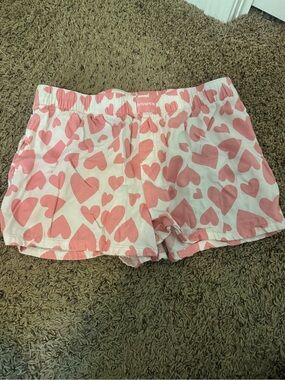 Joyspun Pink Heart-Print Women's Sleep Shorts